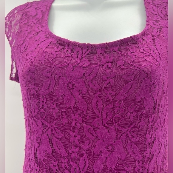 Red Camel Grape Square Neck Midi Lace Size M - Picture 5 of 11